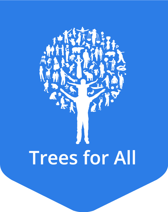Trees for All Logo. 'We're All Just Birds' is proud to support Trees for All.