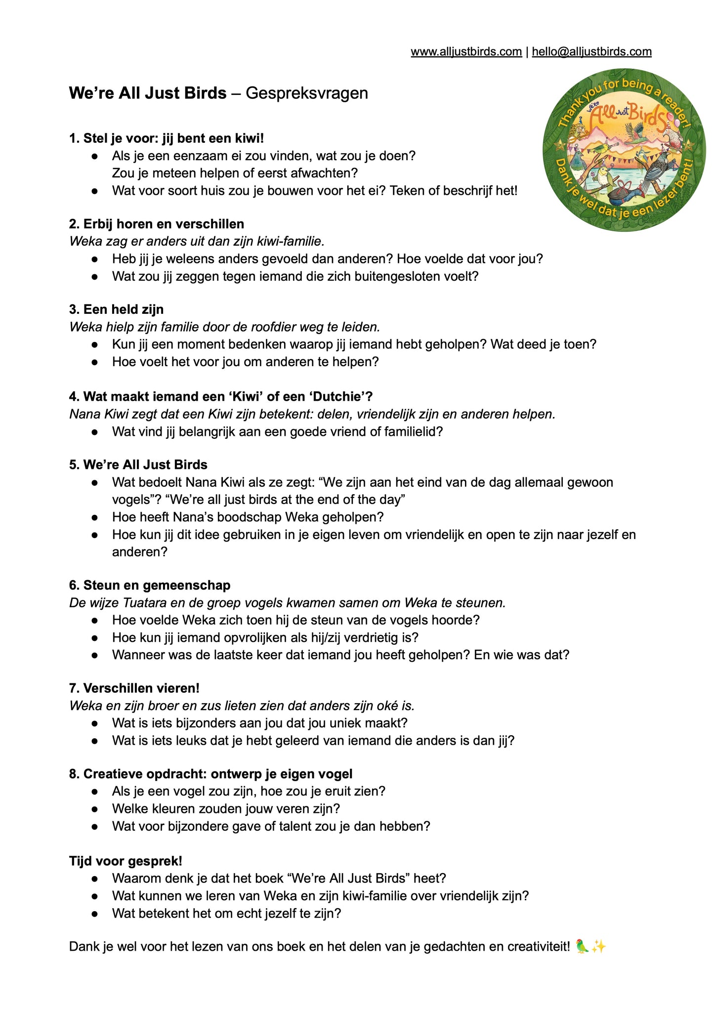 Gratis te downloaden gespreksvragen